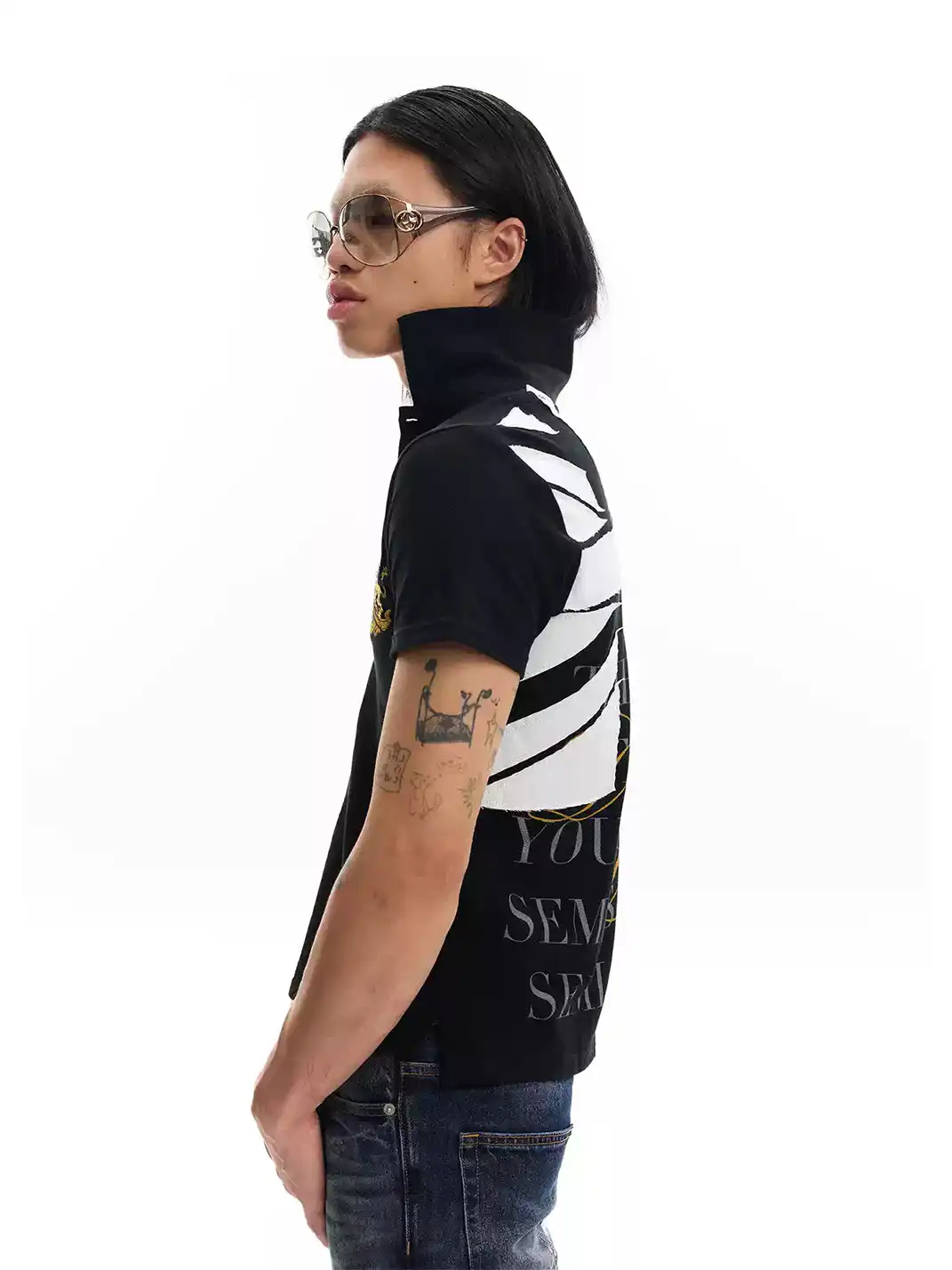 noEmosen | Union Jack Patch Embroidery T-Shirt