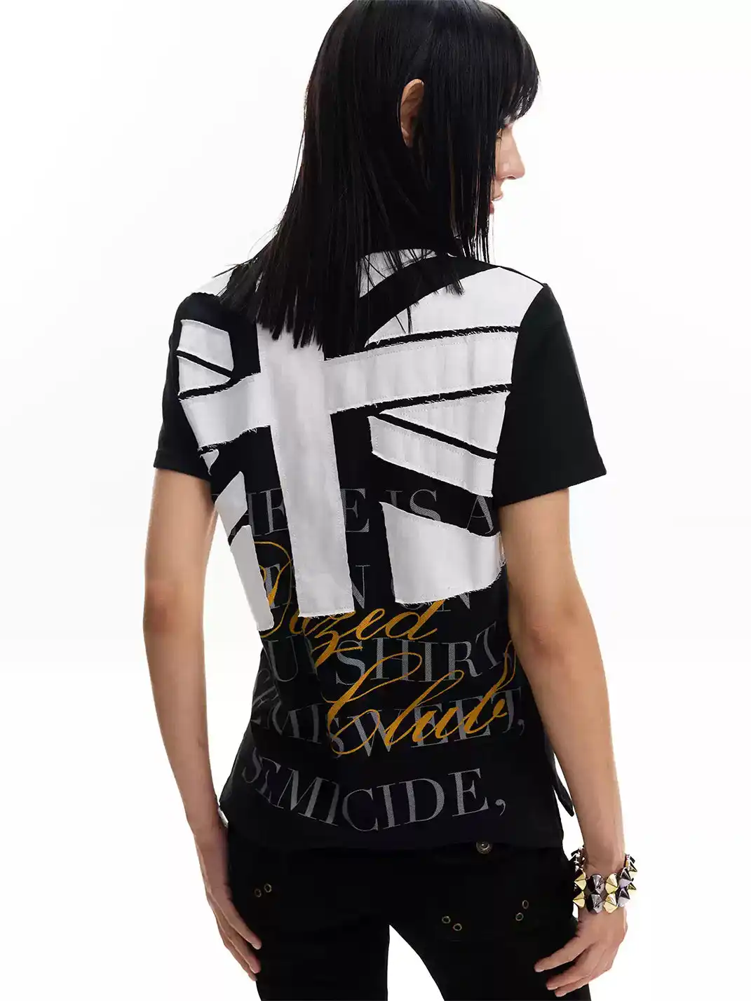 noEmosen | Union Jack Patch Embroidery T-Shirt