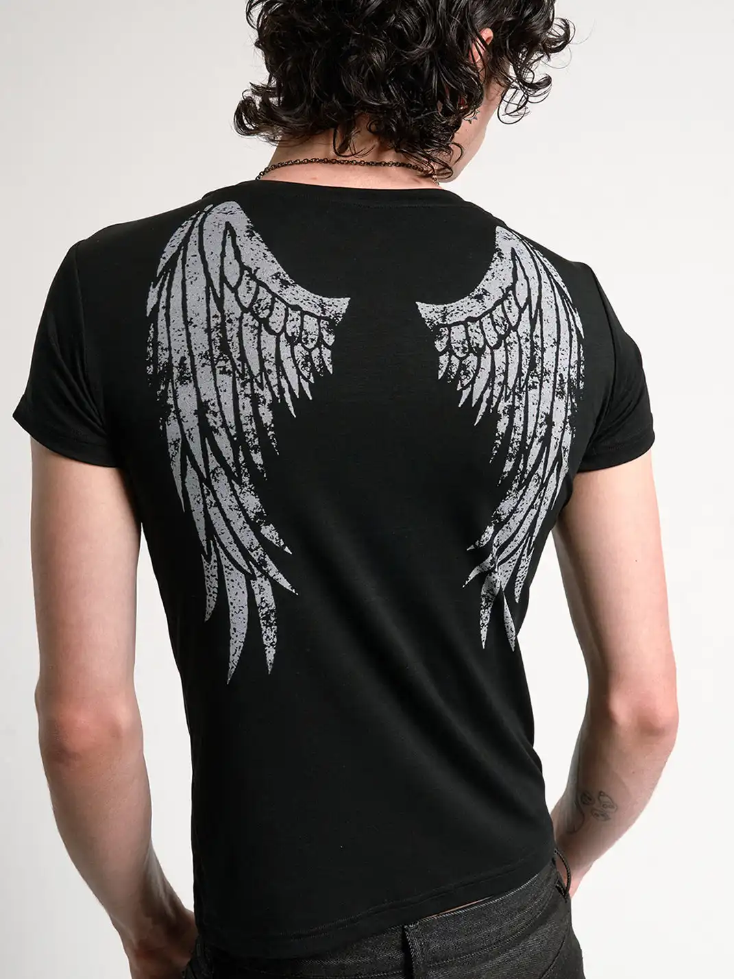 noEmosen | Wing Print Punk T-Shirt