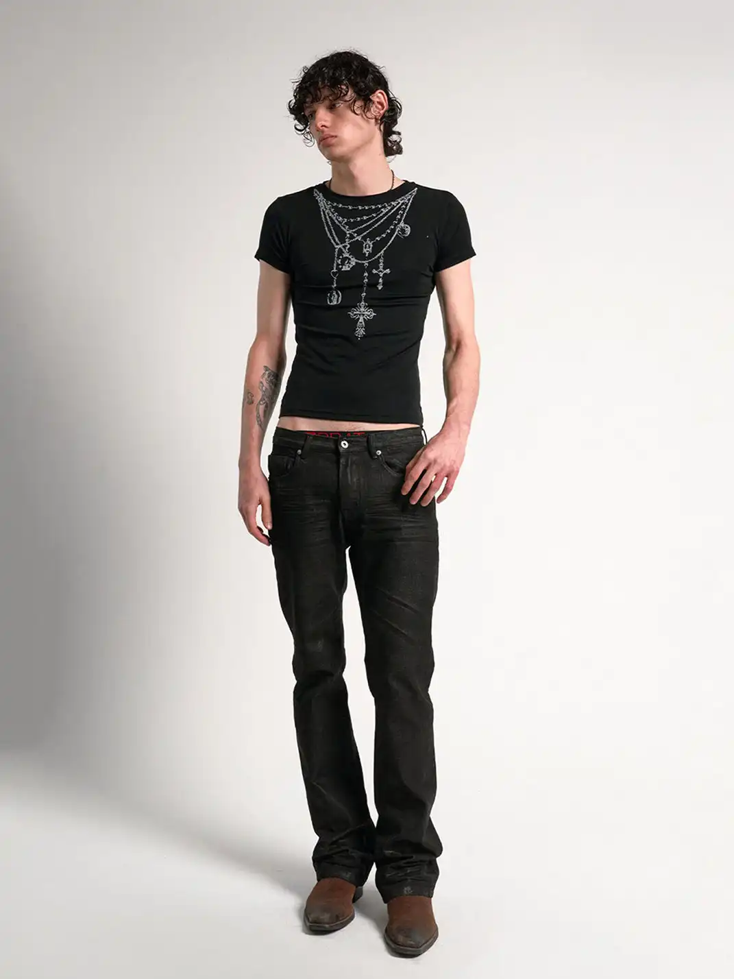 noEmosen | Wing Print Punk T-Shirt