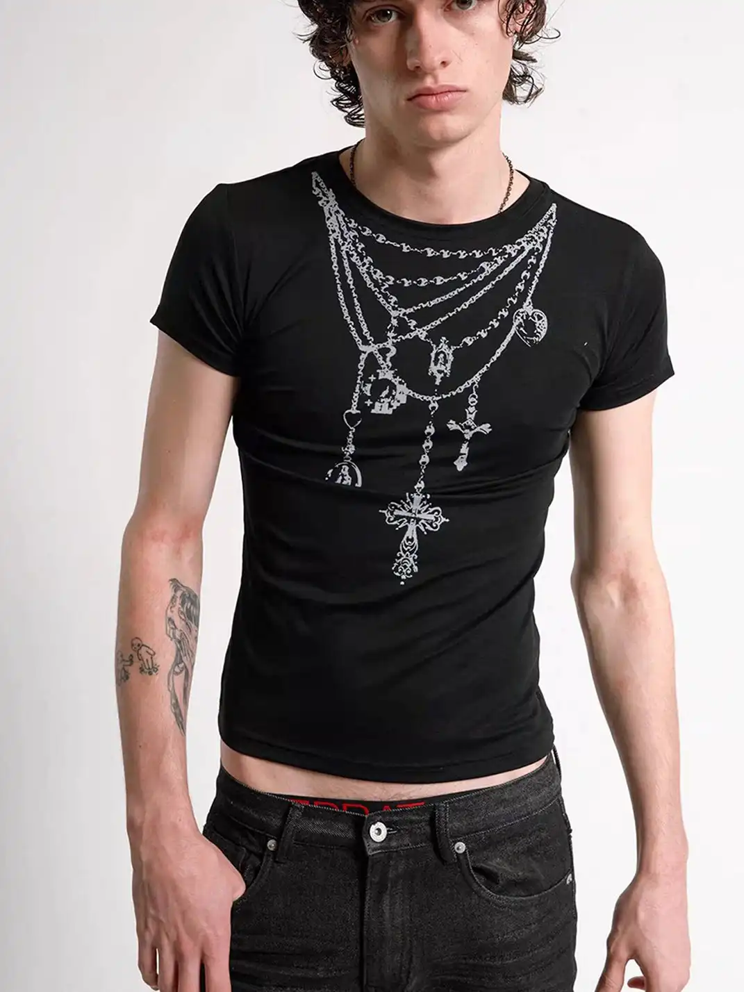 noEmosen | Wing Print Punk T-Shirt