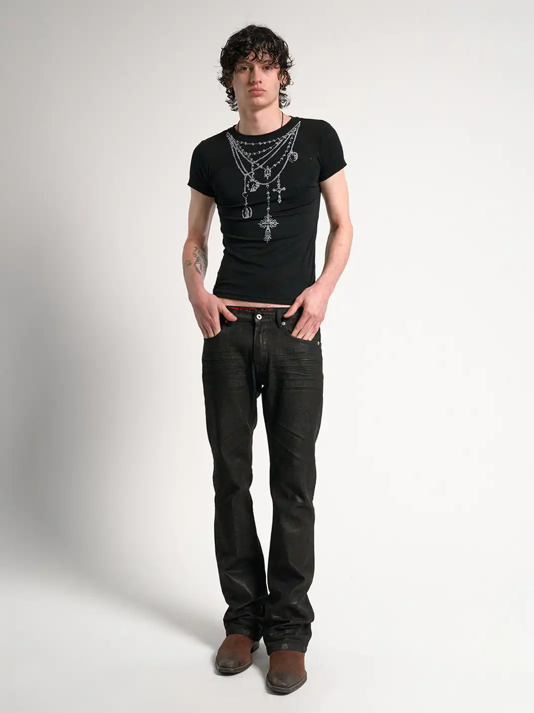 noEmosen | Wing Print Punk T-Shirt
