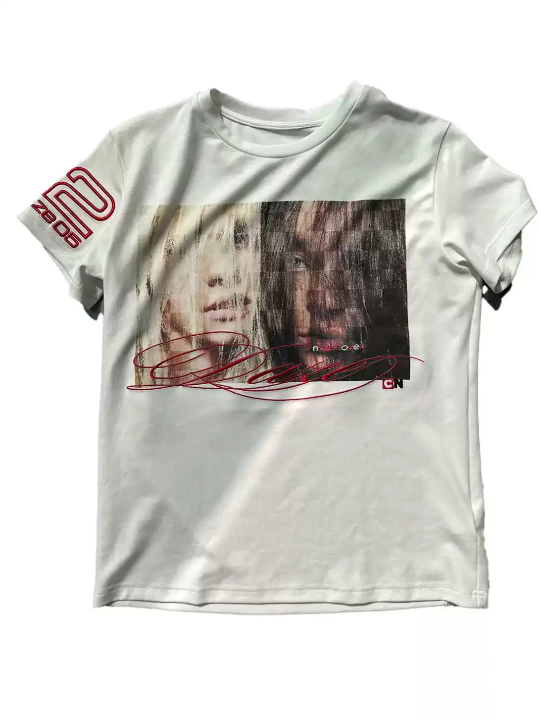 noEmosen | Portrait Embroidered Shoulder T-Shirt