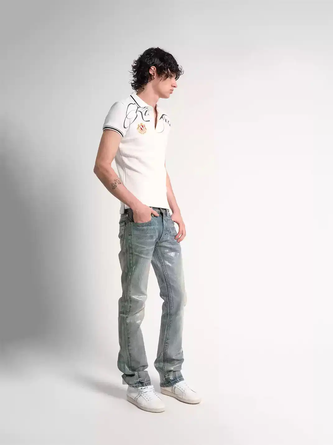 noEmosen | Warhorse Embroidery Badge Regular Shoulder Polo T-Shirt