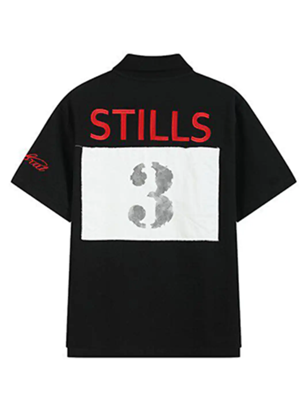 noEmosen | Red Dragon Embroidery Patch Print Lapel T-Shirt