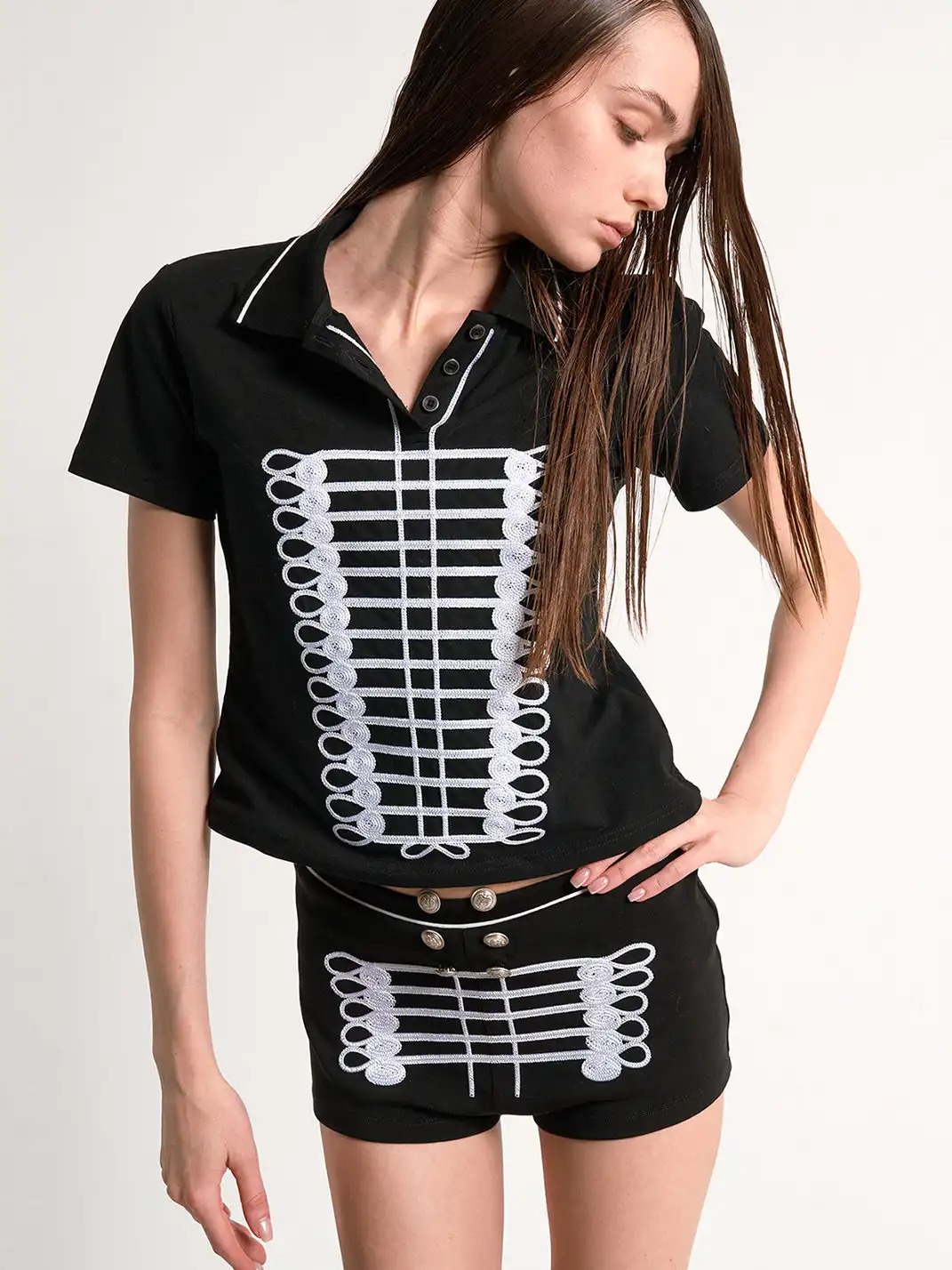 noEmosen | Napoleon Special Chain Embroidery Polo T-Shirt