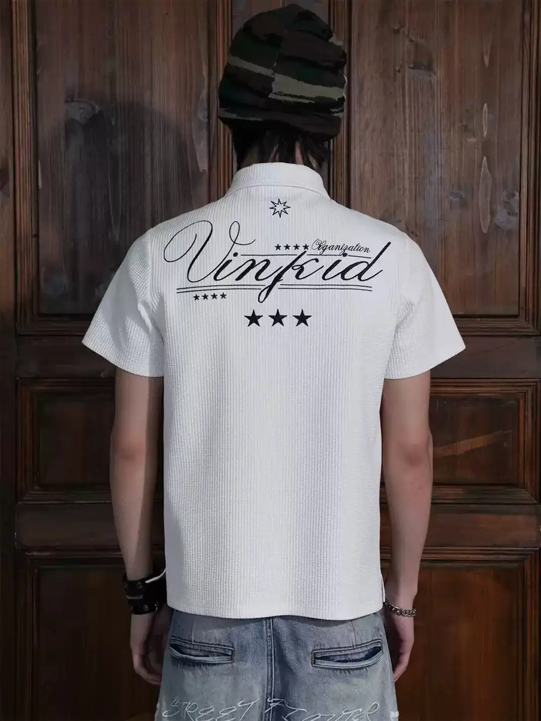 Vinkid | Starburst Waffle Knit Polo Neck T-Shirt