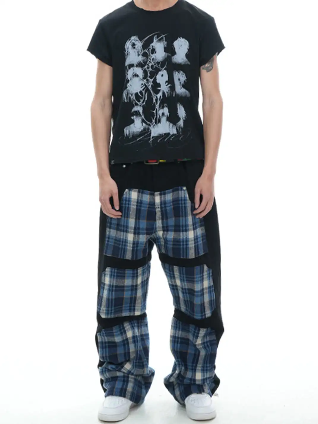 Vinkid | Plaid Patchwork Jeans