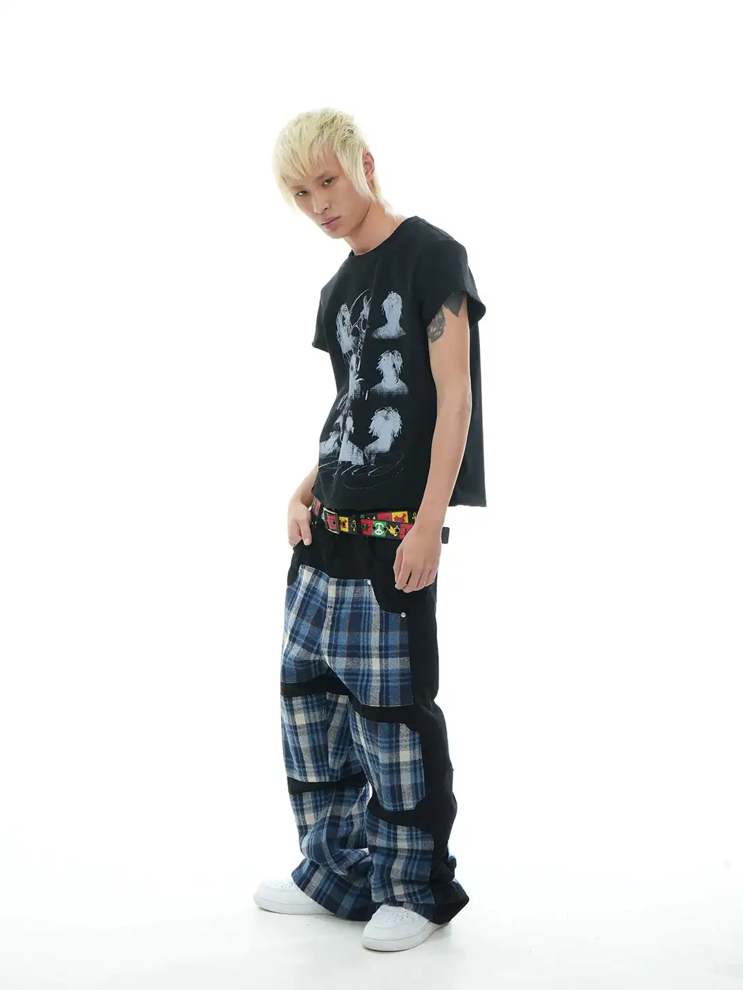 Vinkid | Plaid Patchwork Jeans