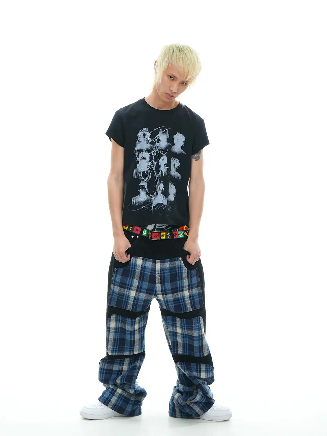 Vinkid | Plaid Patchwork Jeans