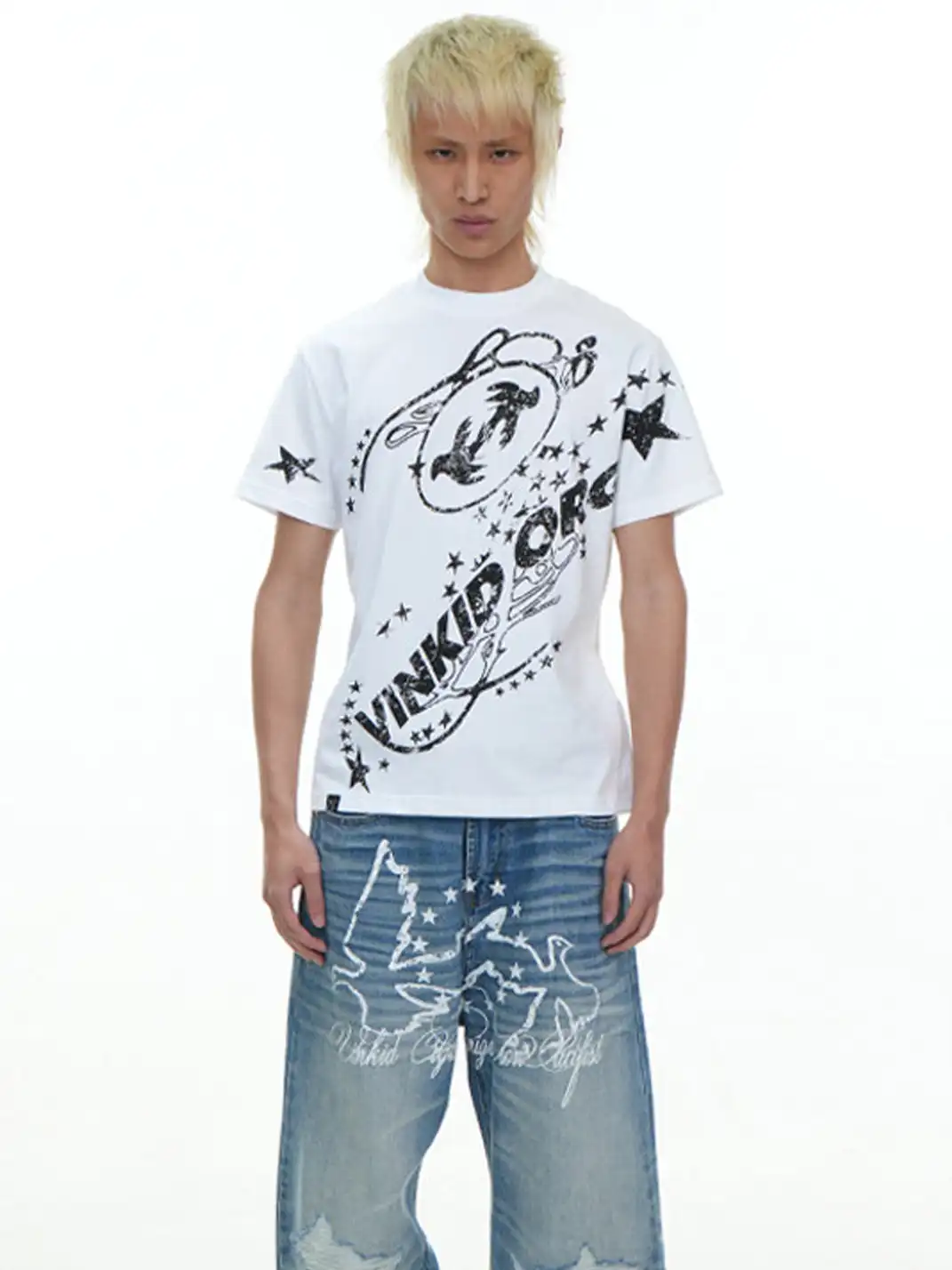 Vinkid | Star Emblem Peace Dove Jeans