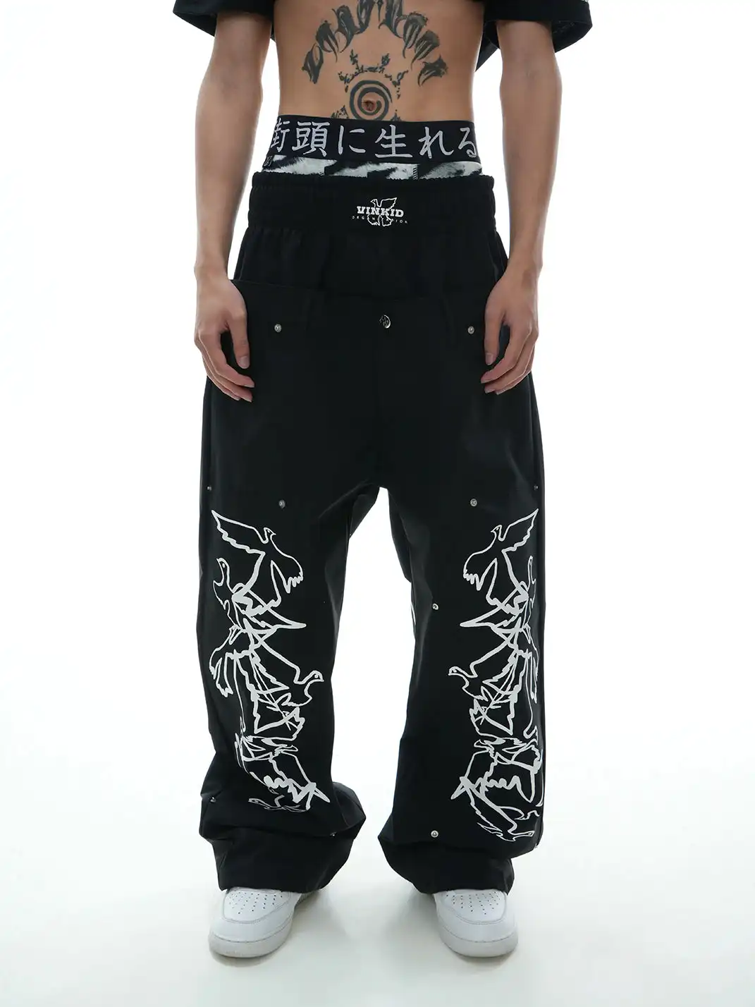 Vinkid | Double Waistband Nylon Pants