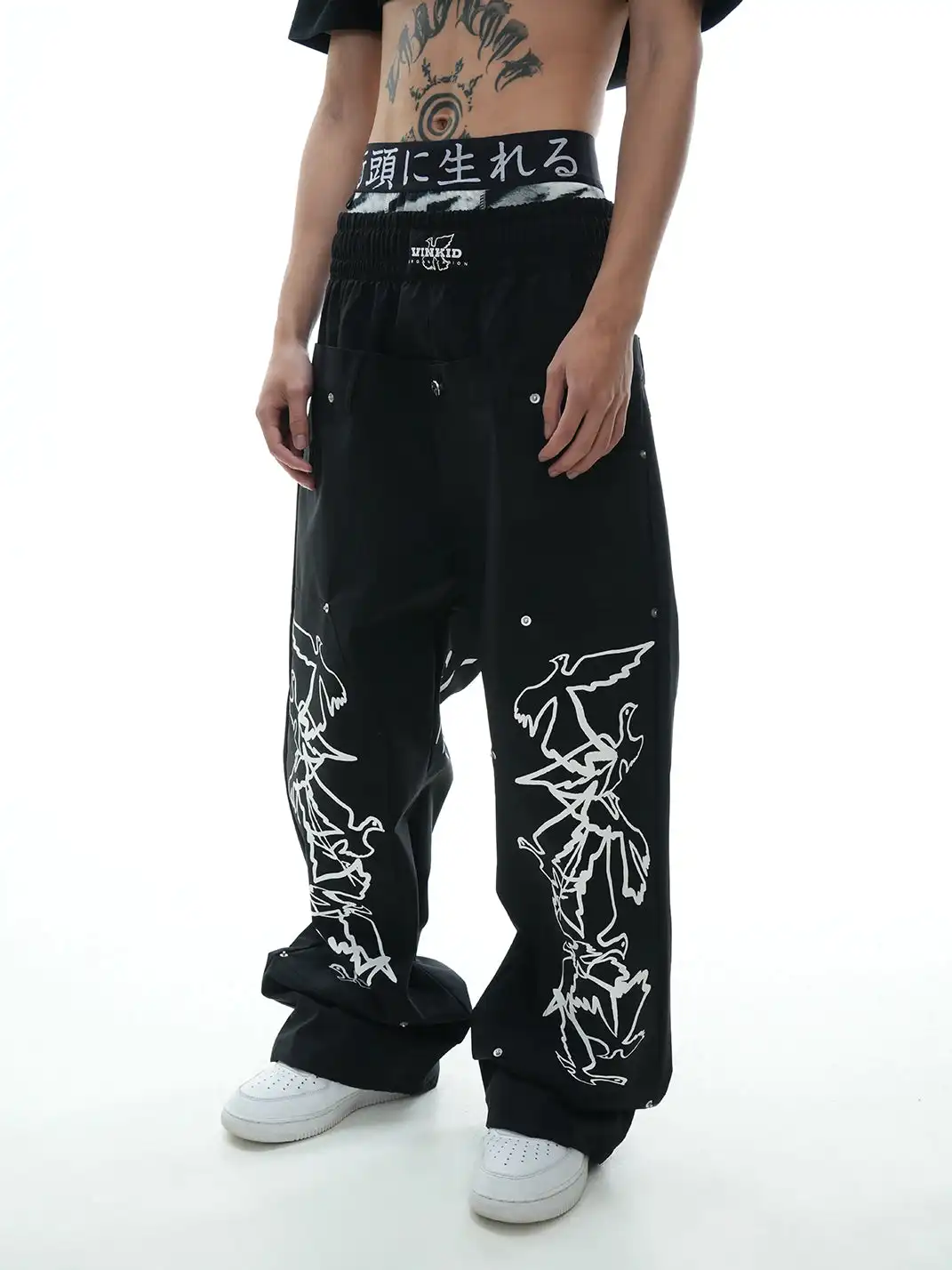 Vinkid | Double Waistband Nylon Pants