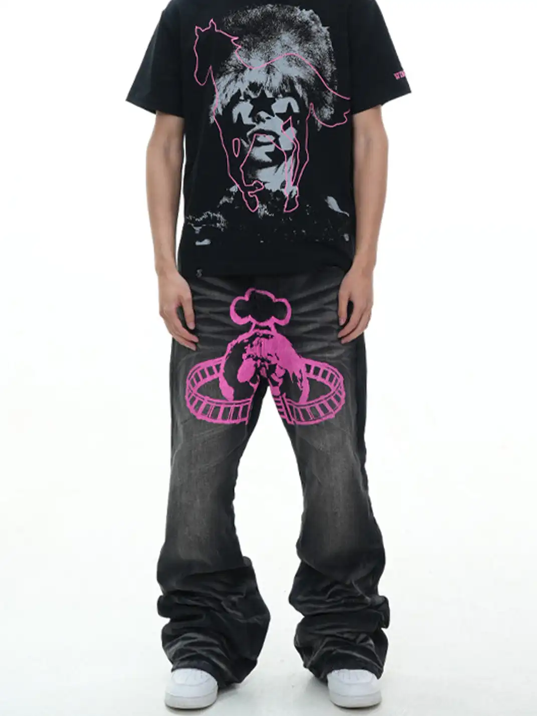 Vinkid | Cloud Ladder Washed Denim Jeans