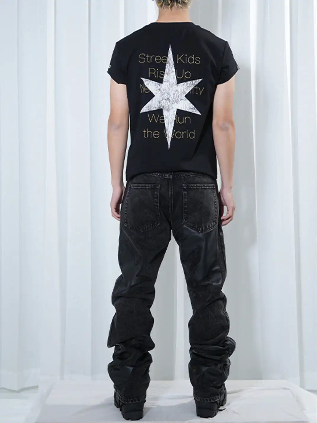 Vinkid | Leather Spliced Jeans