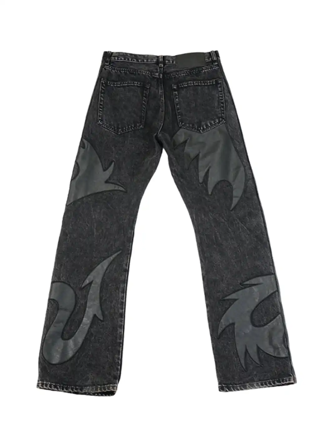 Vinkid | Leather Spliced Jeans