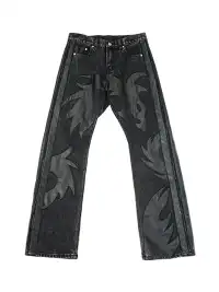 Vinkid | Leather Spliced Jeans
