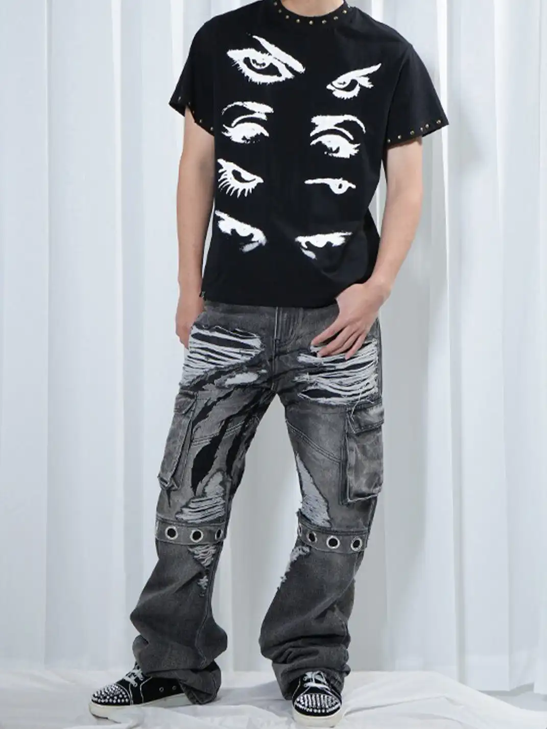 Vinkid | Heavy Distressed Ripped Jeans