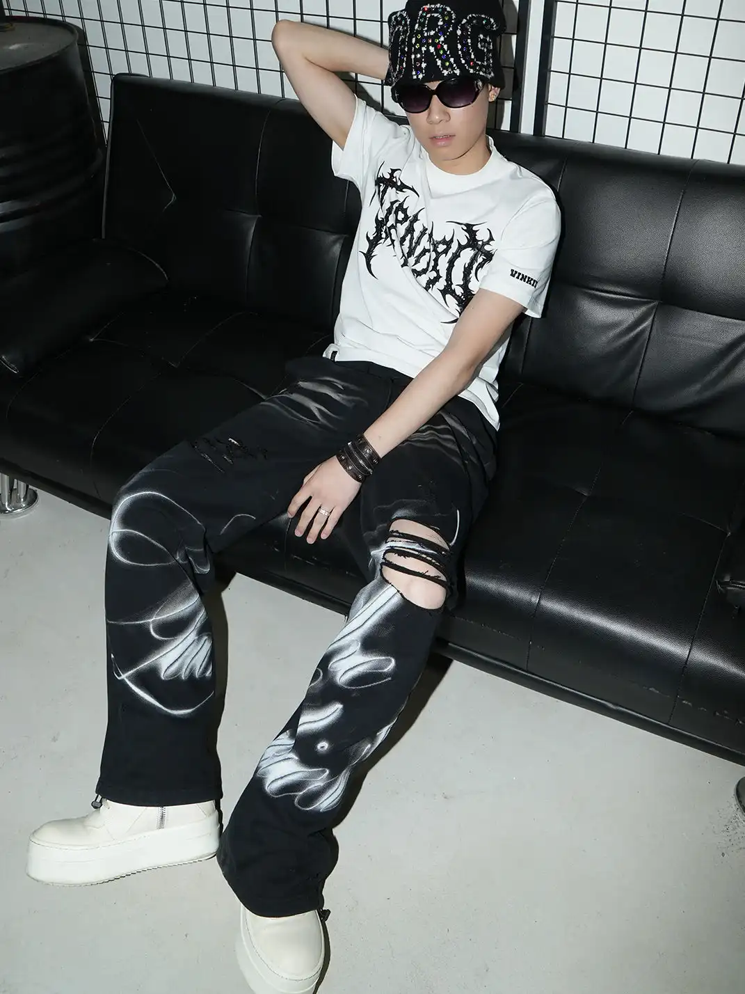 Vinkid | Wash Whisker Printed Sweatpants