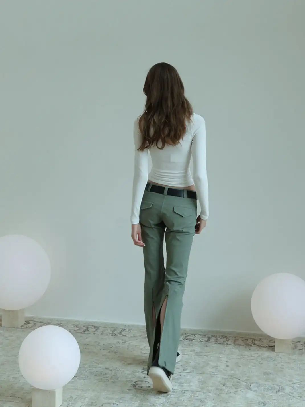 FOT | Stretchy Textured Washed Cargo Pants