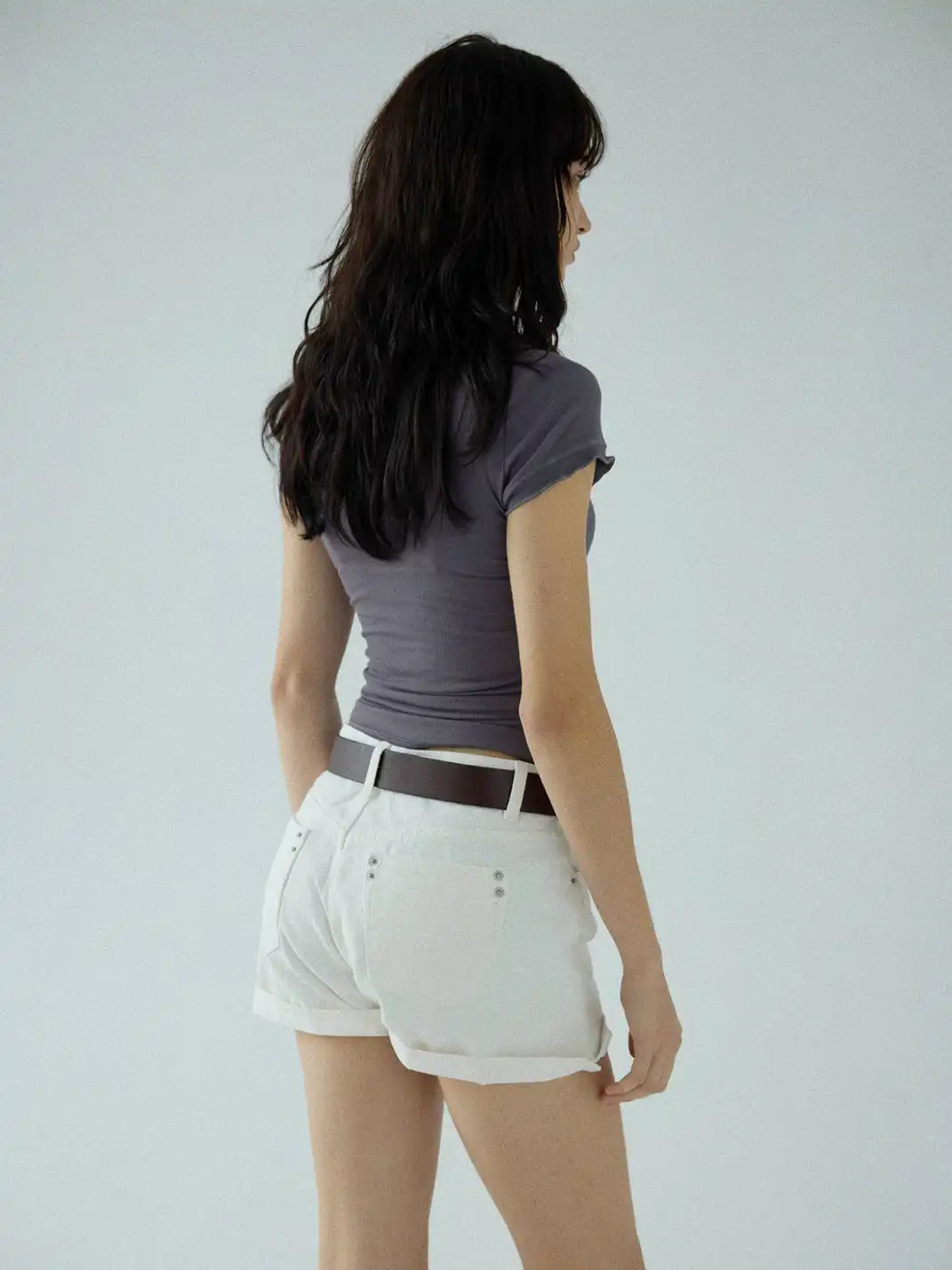FOT | Cuffed Slim Deep V T-Shirt