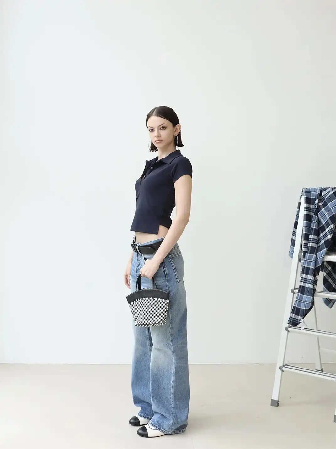 FOT | Collared Stretch V-Neck T-Shirt