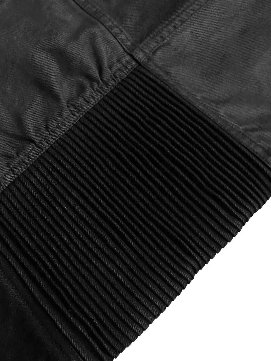 GOJOYJINNI | Asymmetric Placket Waxed Coated Jeans