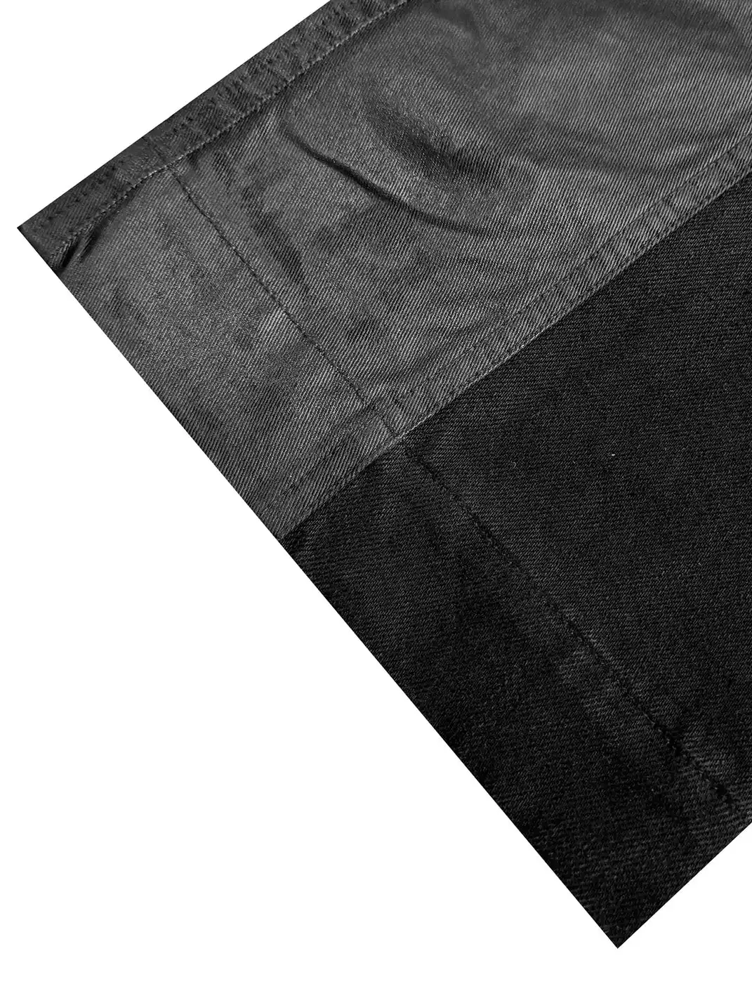 GOJOYJINNI | Asymmetric Placket Waxed Coated Jeans