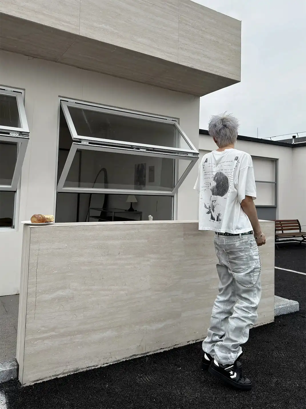 GOJOYJINNI | Milky Resin Waxed 3D Whisker Jeans