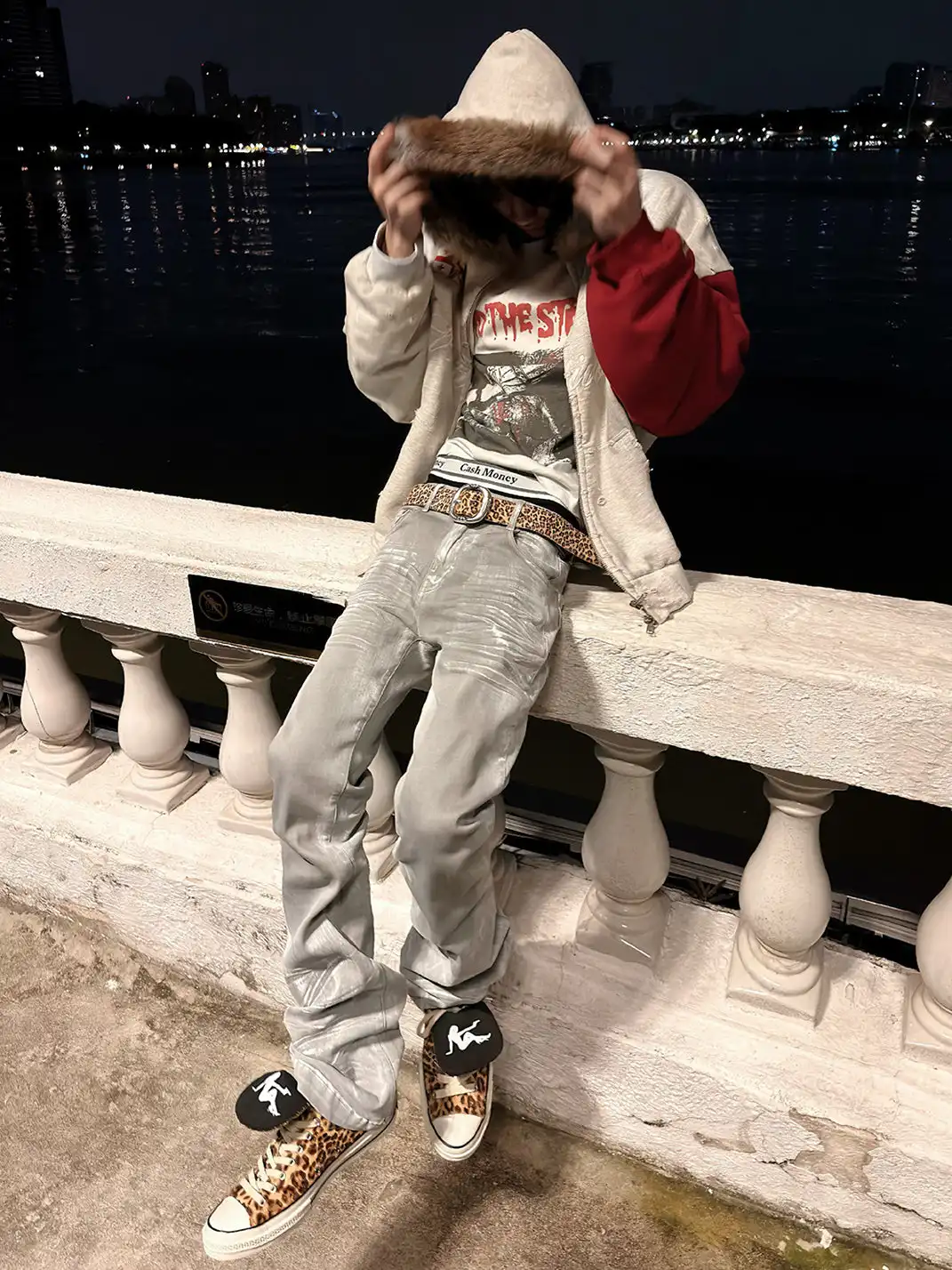 GOJOYJINNI | Milky Resin Waxed 3D Whisker Jeans