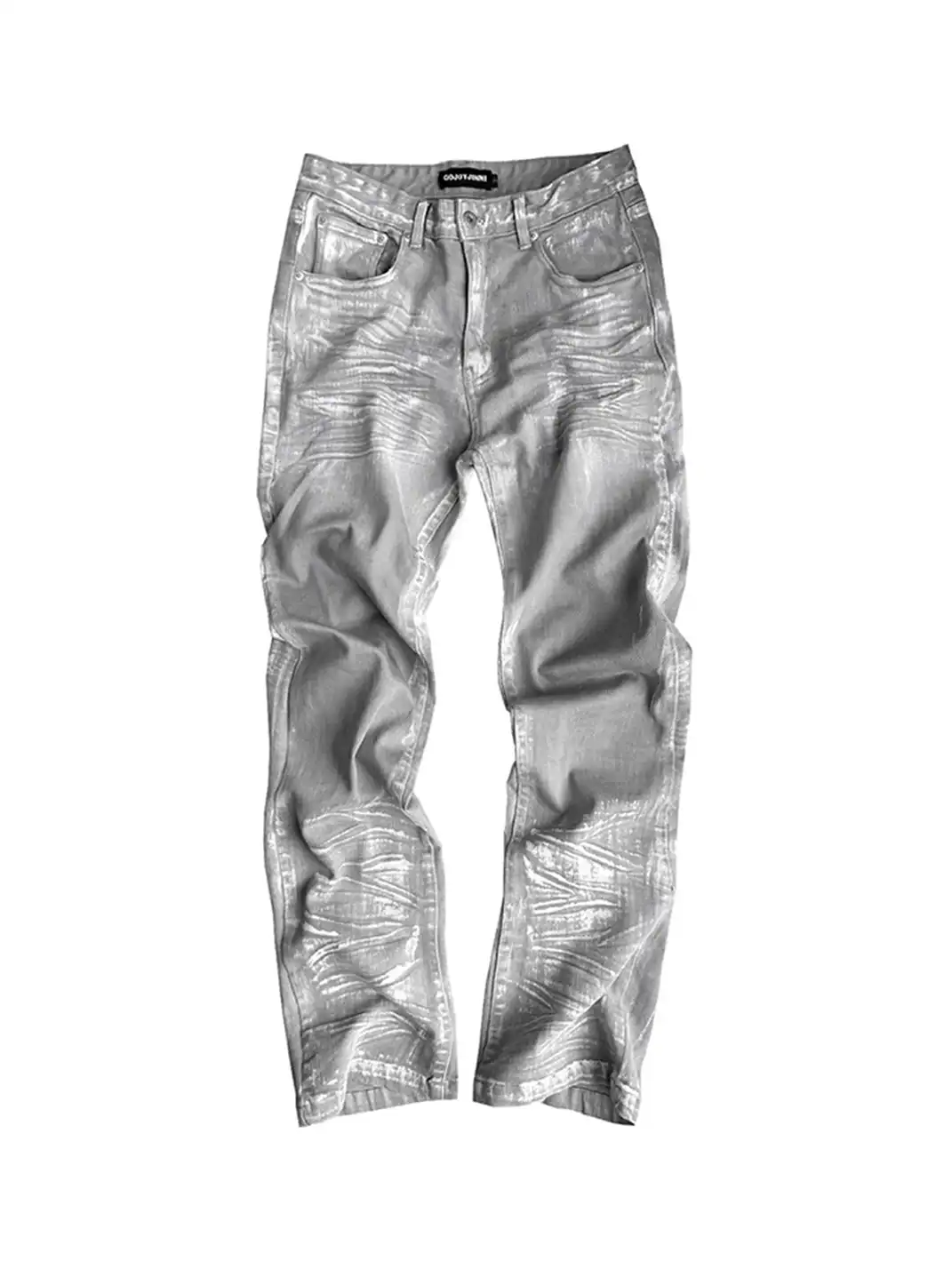 GOJOYJINNI | Milky Resin Waxed 3D Whisker Jeans