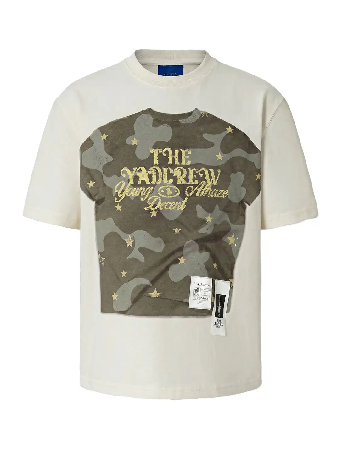 YADcrew | Camouflage Star Print Layered T-Shirt