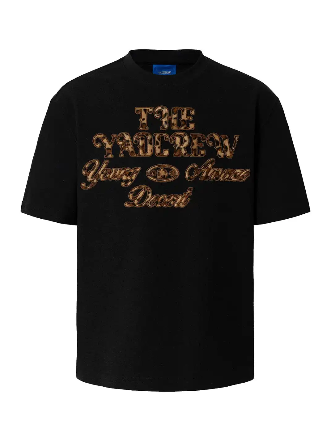 YADcrew | Plush Leopard Patch T-Shirt