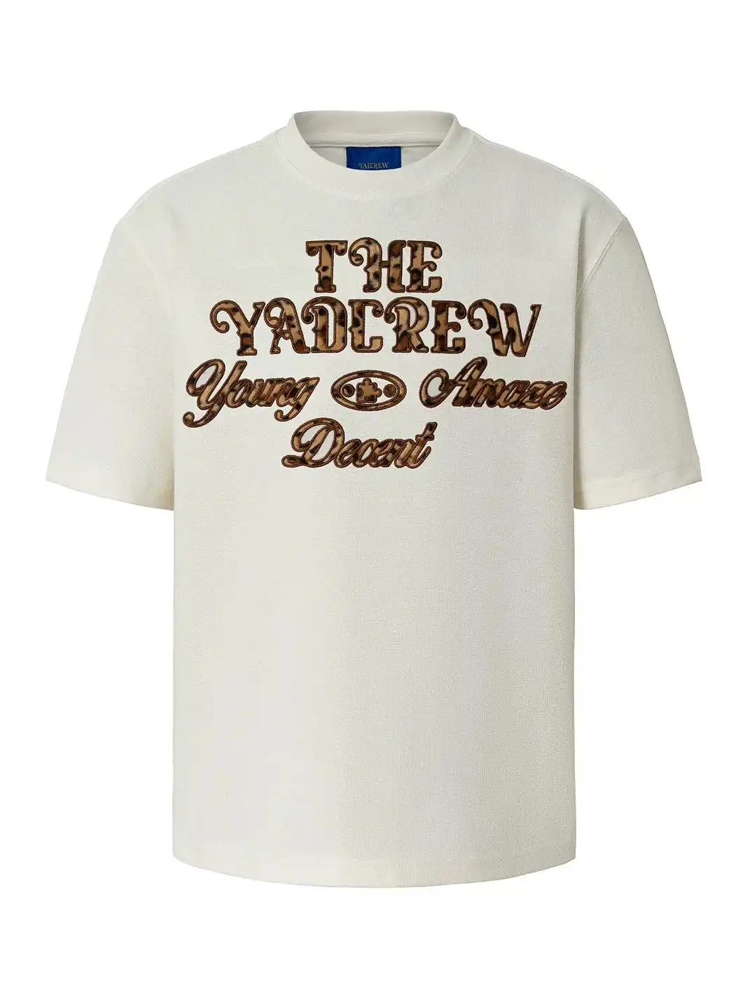 YADcrew | Plush Leopard Patch T-Shirt