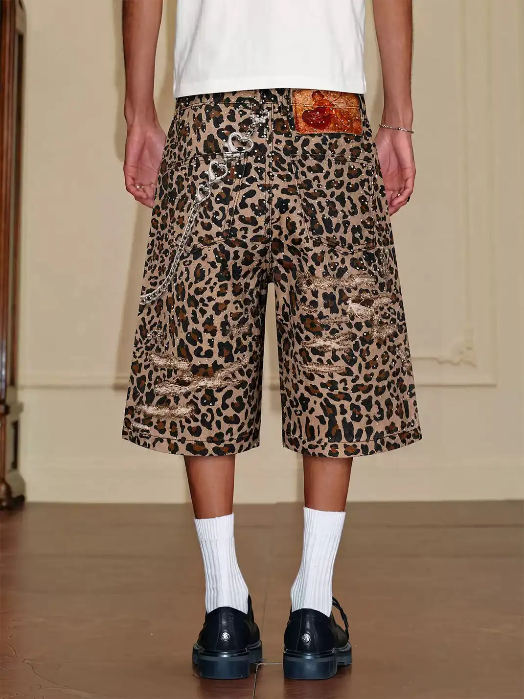 YADcrew | 3D Printed Leopard Capri Shorts