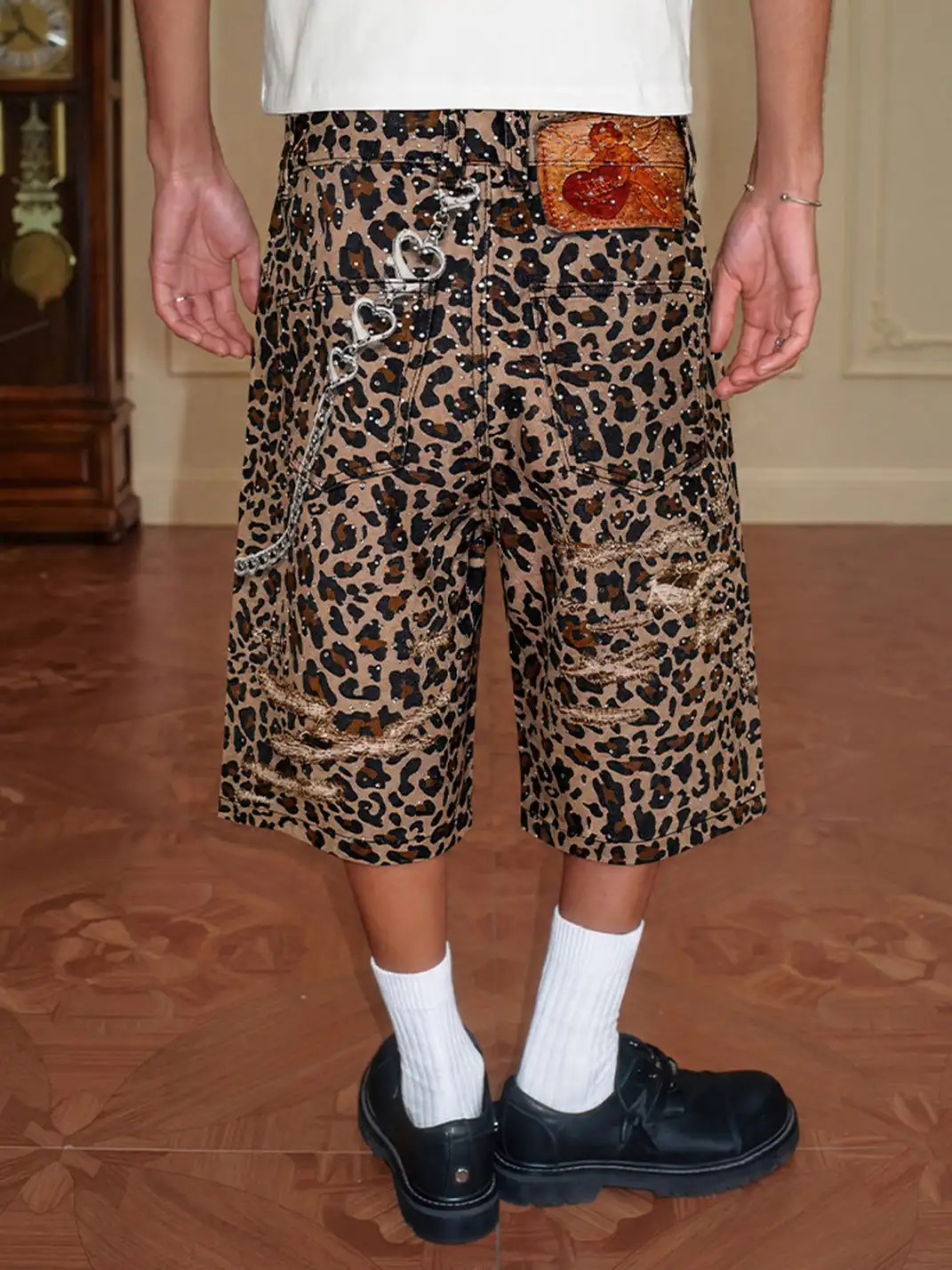 YADcrew | 3D Printed Leopard Capri Shorts