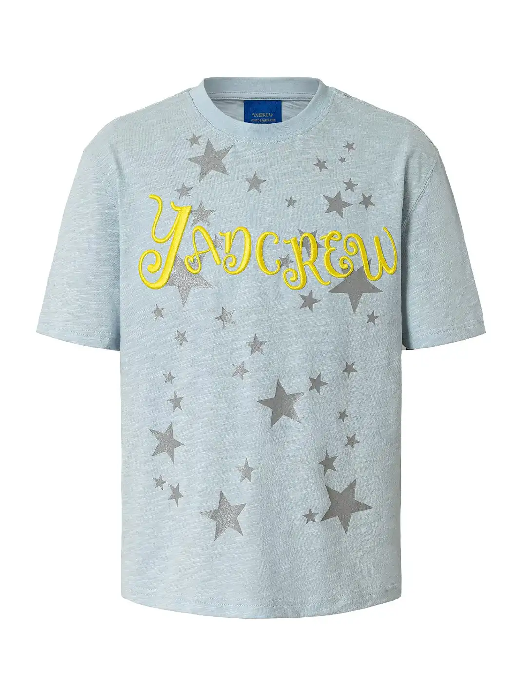 YADcrew | Glitter Star Print 3D Embroidery T-Shirt