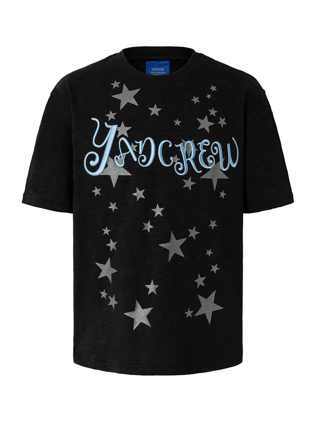YADcrew | Glitter Star Print 3D Embroidery T-Shirt