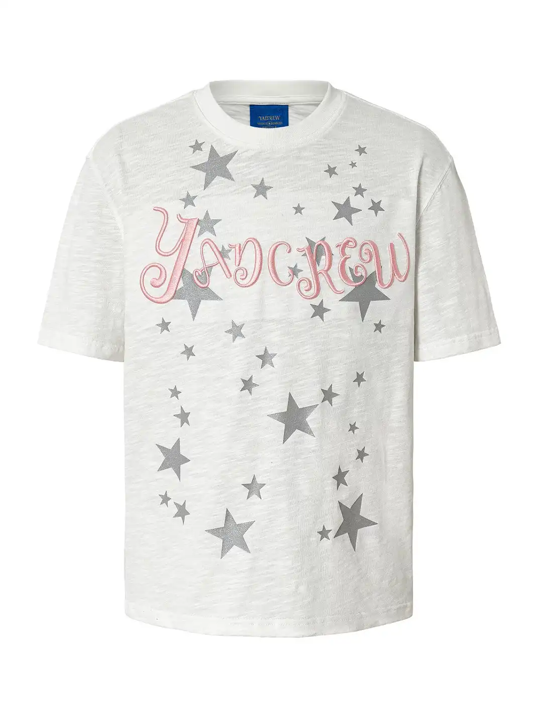YADcrew | Glitter Star Print 3D Embroidery T-Shirt