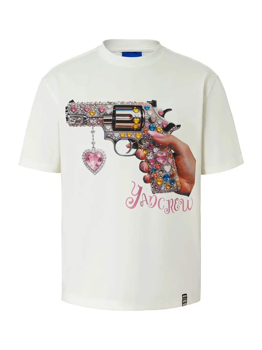 YADcrew | Sweetheart Revolver Rhinestone Digital Printed T-Shirt
