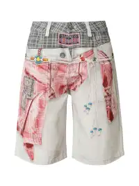 YADcrew | Neon Scrap Fabric 3D Digital Print Capri Pants