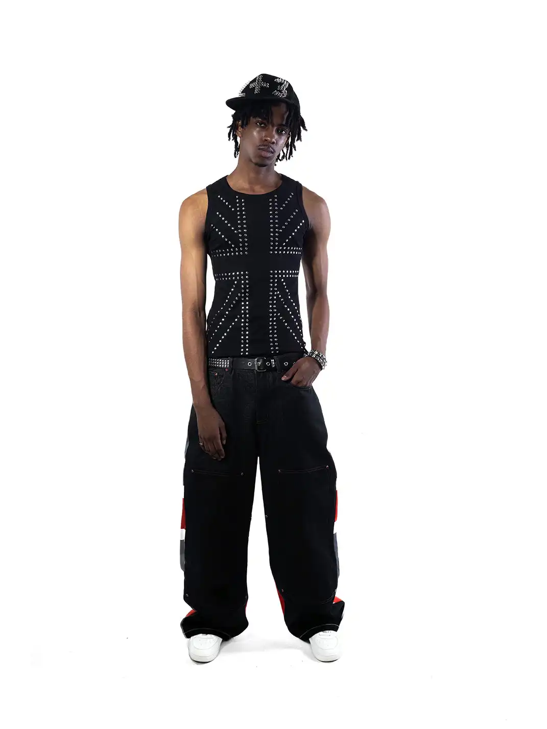 ArtByTastybabe | Union Jack Studded Punk Tank Top