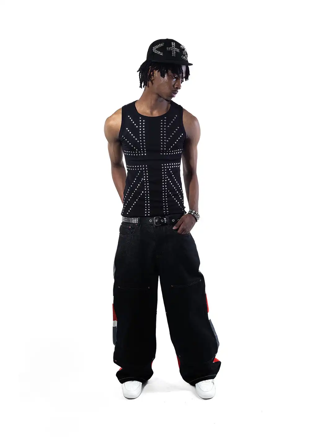 ArtByTastybabe | Union Jack Studded Punk Tank Top