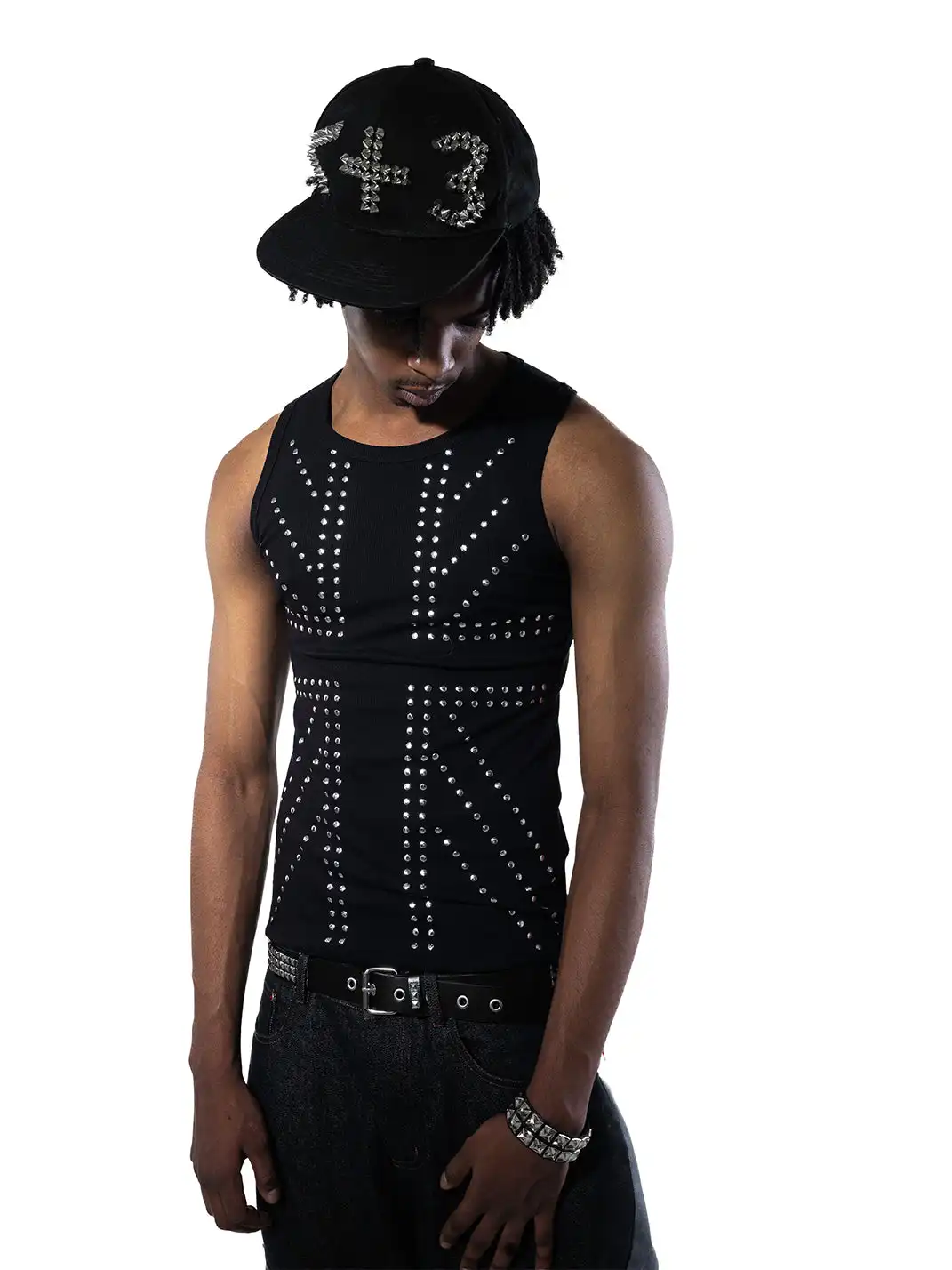 ArtByTastybabe | Union Jack Studded Punk Tank Top