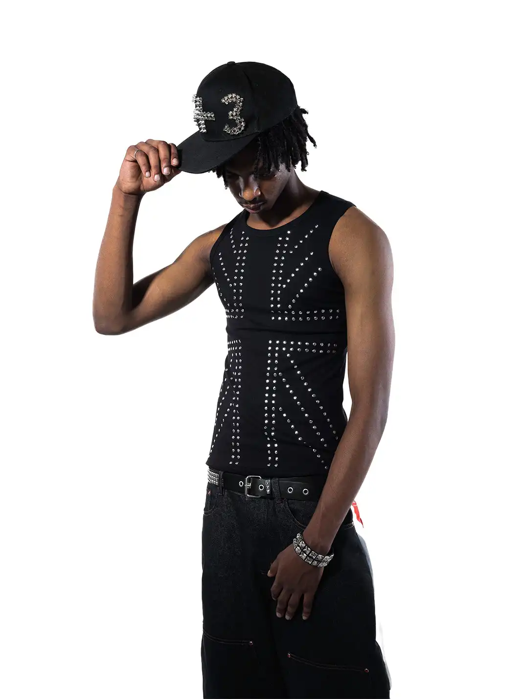 ArtByTastybabe | Union Jack Studded Punk Tank Top