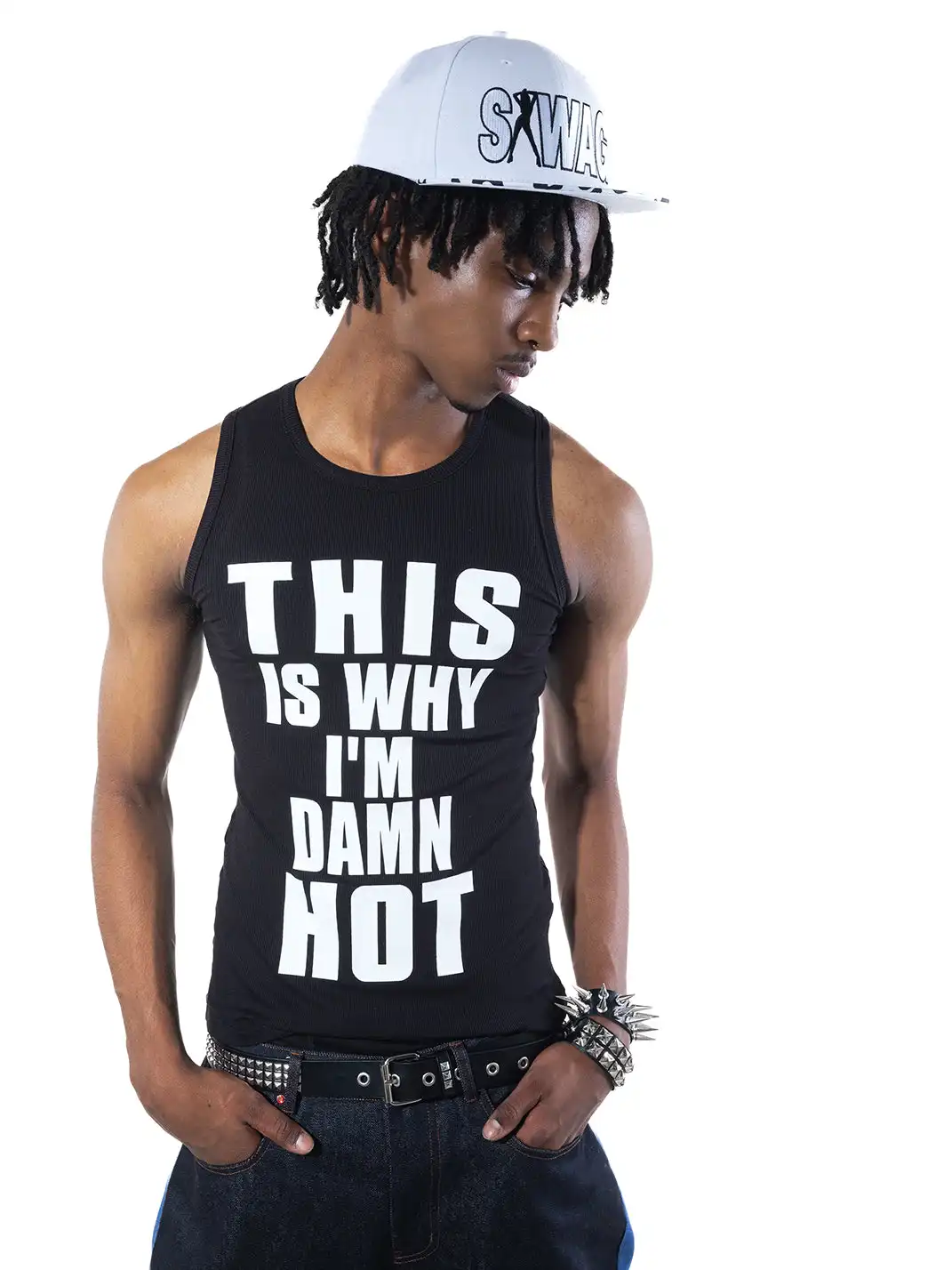 ArtByTastybabe | āThatās Why Iām Hotā Slogan Tank Top