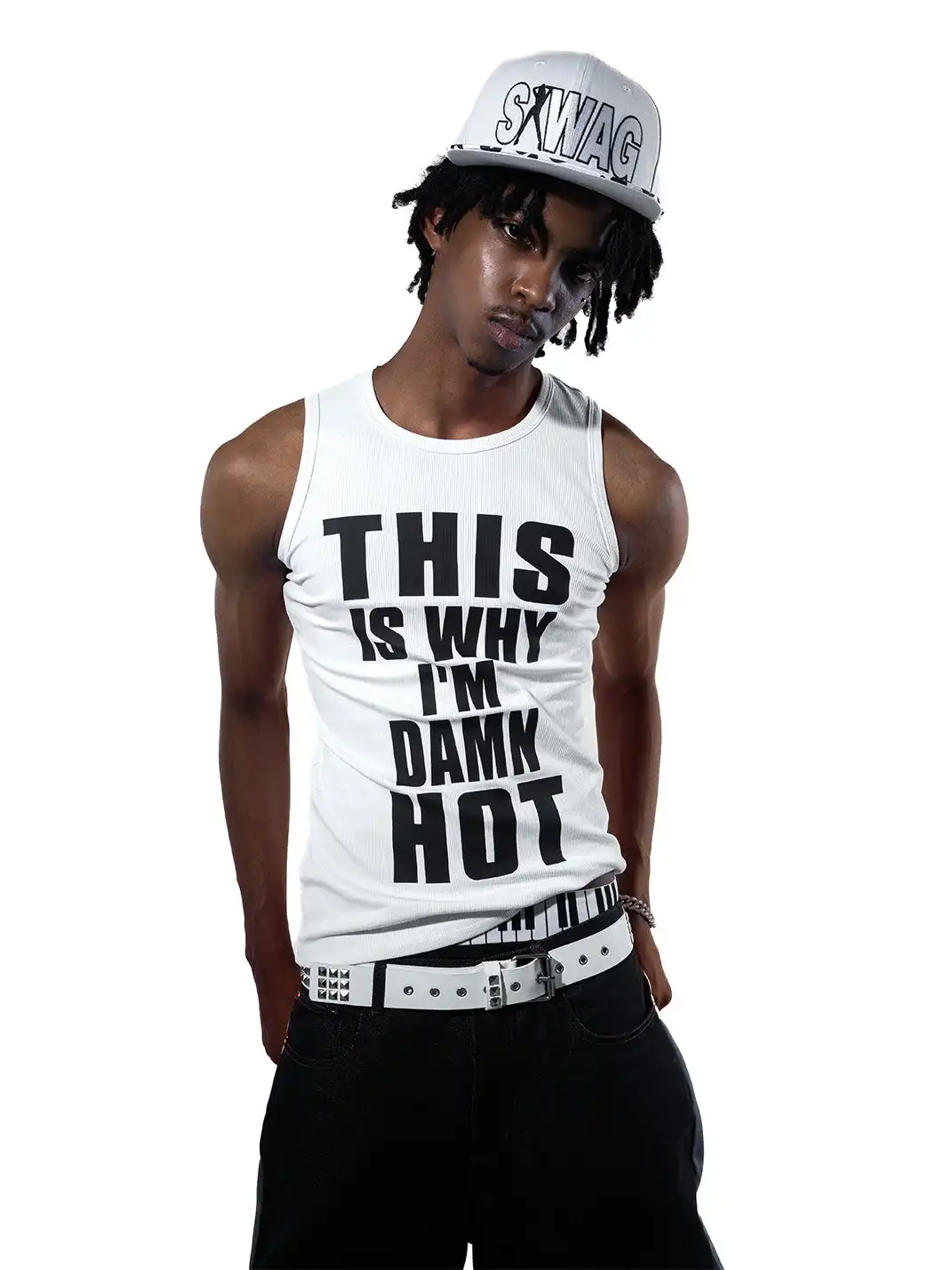 ArtByTastybabe | āThatās Why Iām Hotā Slogan Tank Top