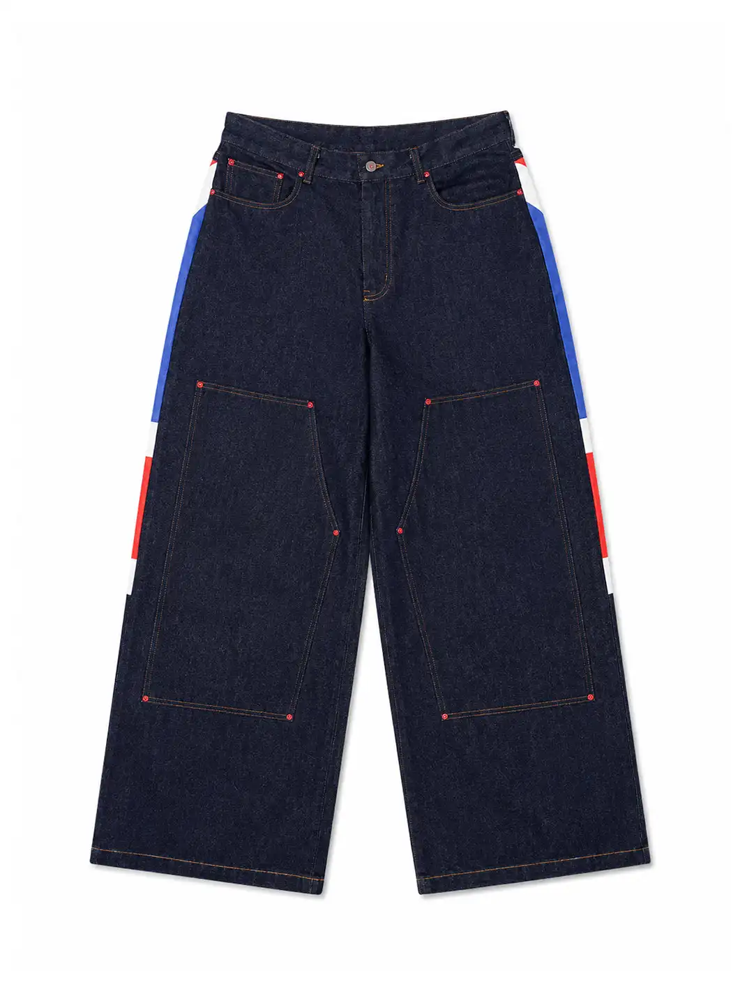 ArtByTastybabe | Original Denim Union Jack Print Double-Knee Carpenter Jeans