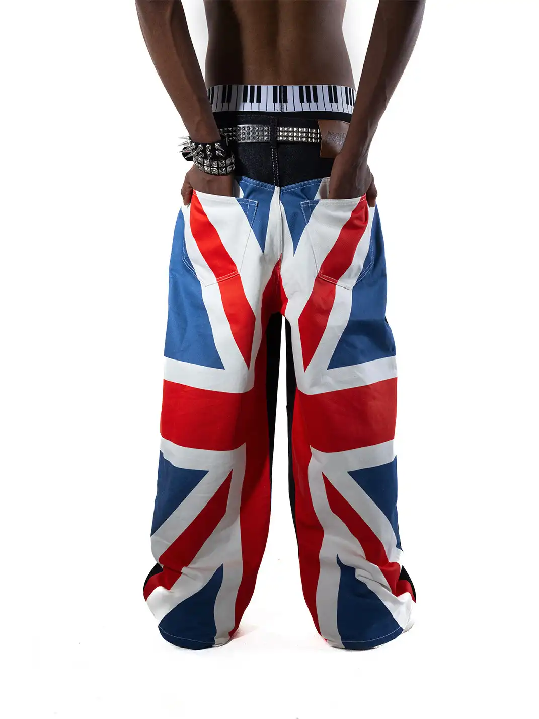 ArtByTastybabe | Original Denim Union Jack Print Double-Knee Carpenter Jeans