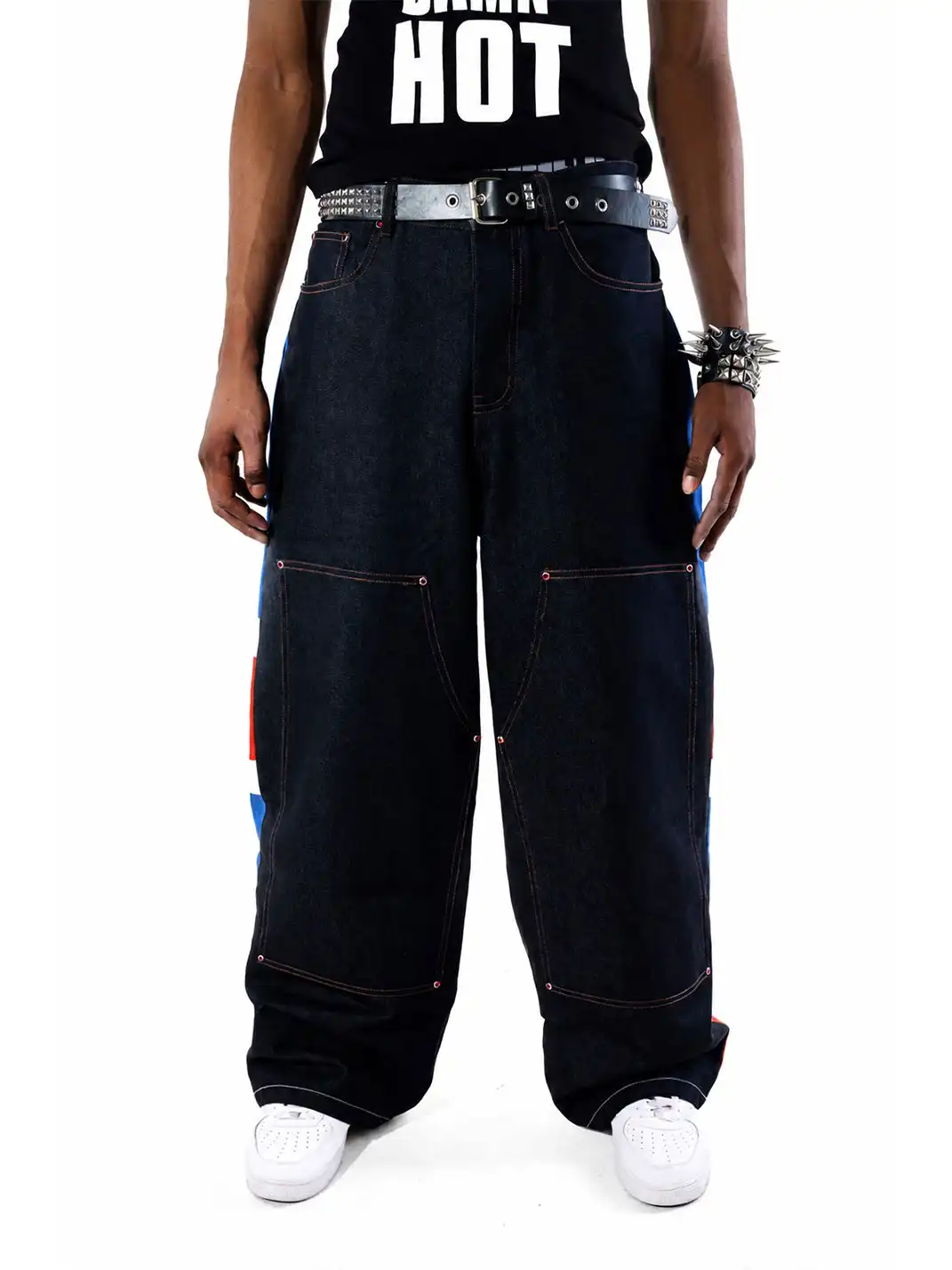 ArtByTastybabe | Original Denim Union Jack Print Double-Knee Carpenter Jeans